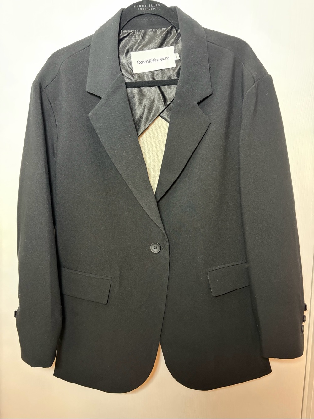 Calvin Klein Jeans Black Single-Button Blazer Jacket